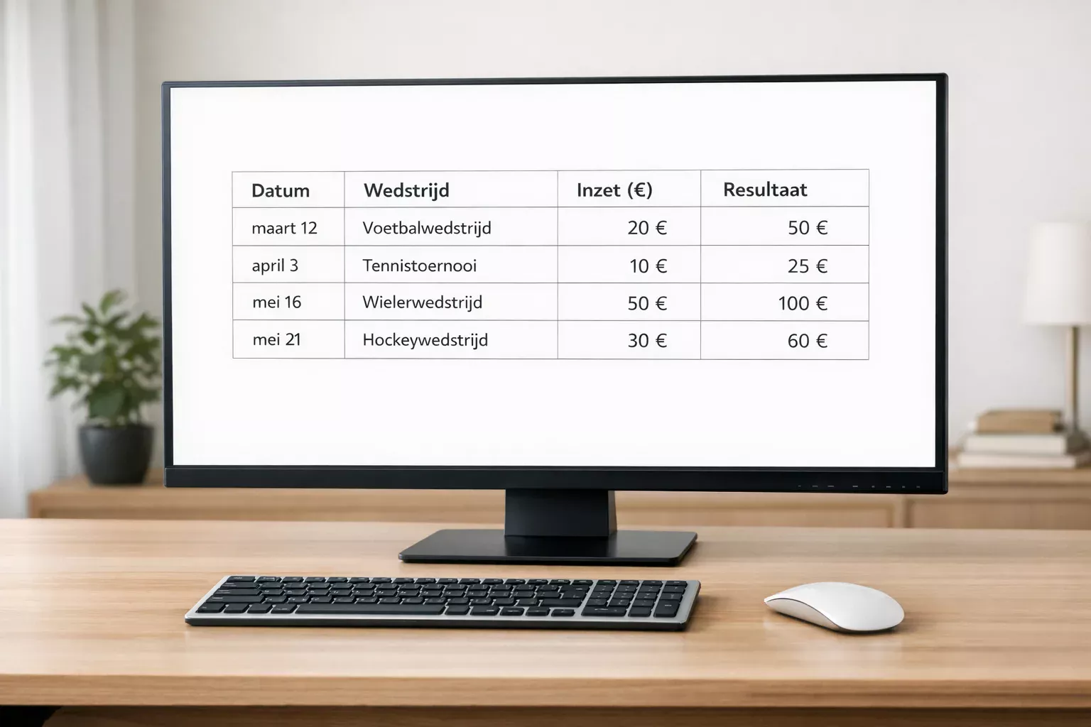 Overzichtelijk spreadsheet met financiële planning op scherm