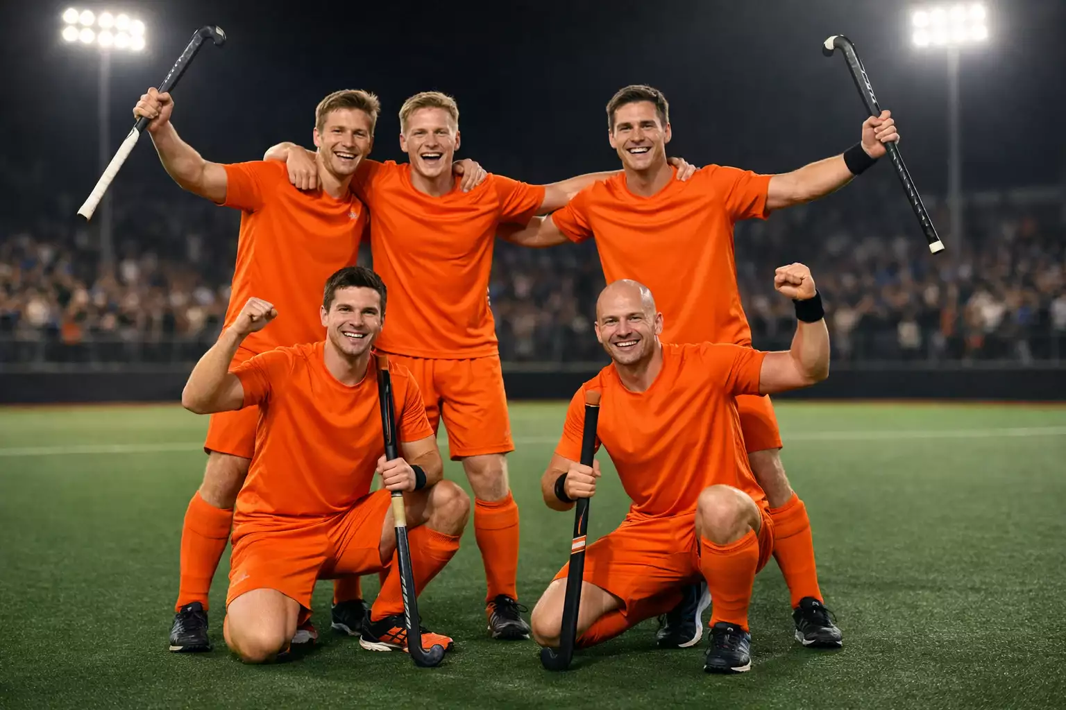 Hockeyteam viert overwinning na play-offwedstrijd